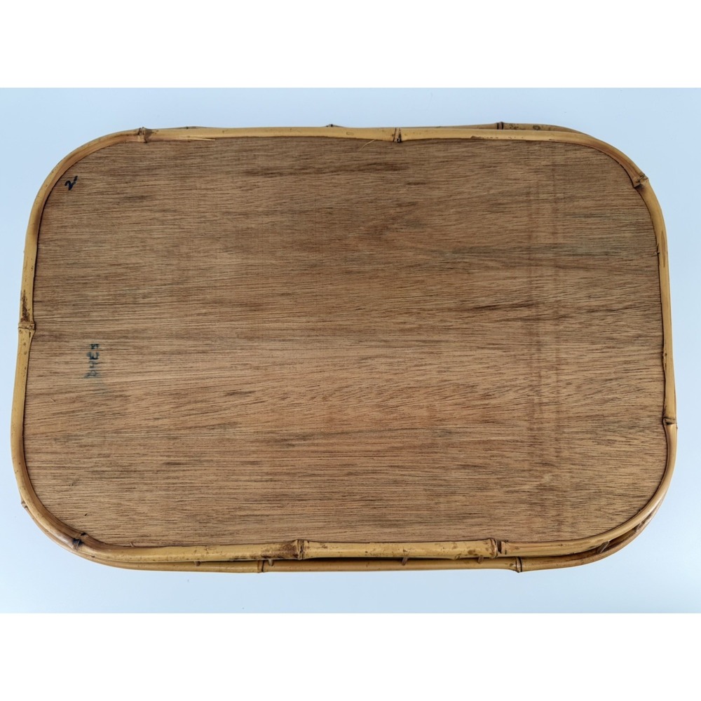 Set of 6 Vintage Bamboo Wicker Rattan Serving Trays Mid Century Japanese Wares - Picture 14 of 16